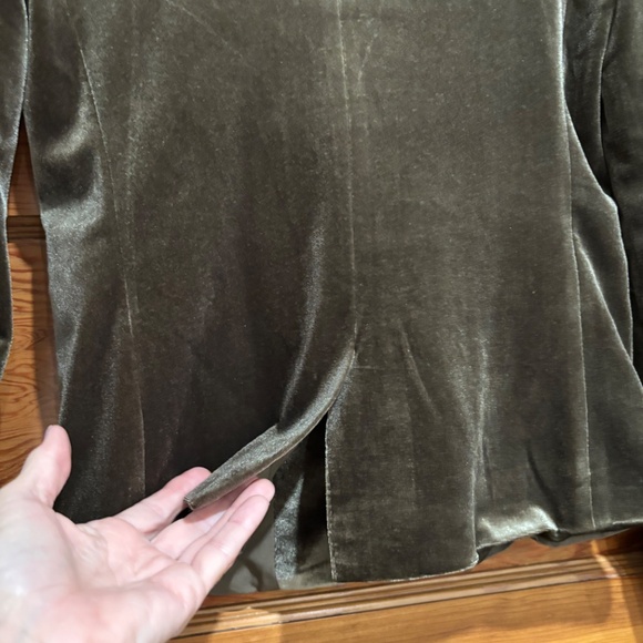 WOMENS MOLLY BRACKEN OLIVE VELVET BLAZER - Picture 6 of 6